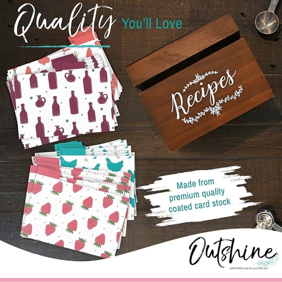 Outshine Other - NWOT 4x6 Farmhouse Recipe Divider Card Set